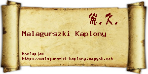 Malagurszki Kaplony névjegykártya